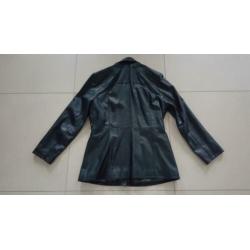 Stoere Zwarte Leren Damesjas, maat 40 / M Leatherstyle
