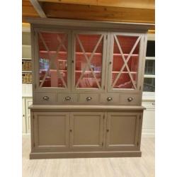 *ACTIE* Mooie Landelijke Taupe Buffetkast Winkelkast (2442D)