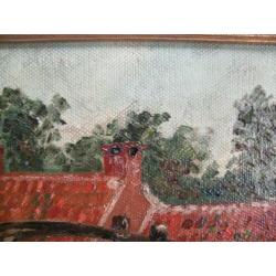 Boerderij met waterput, olieverf op doek, gesign., i.z.g.st.