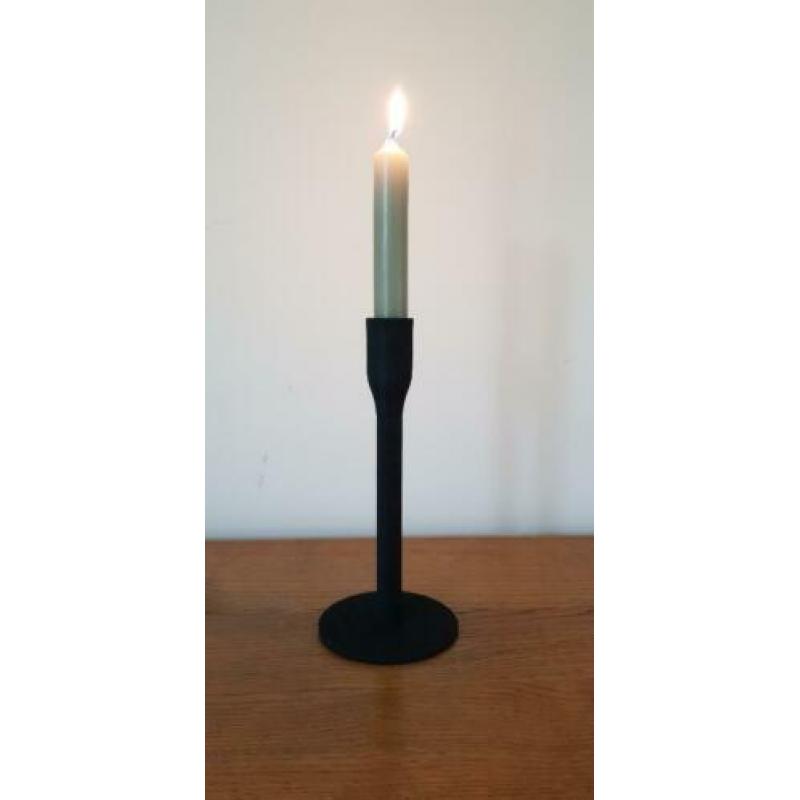Metalen dinerkaarshouder 9 x 9 x 20 cm zwart