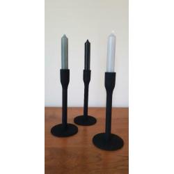 Metalen dinerkaarshouder 9 x 9 x 20 cm zwart
