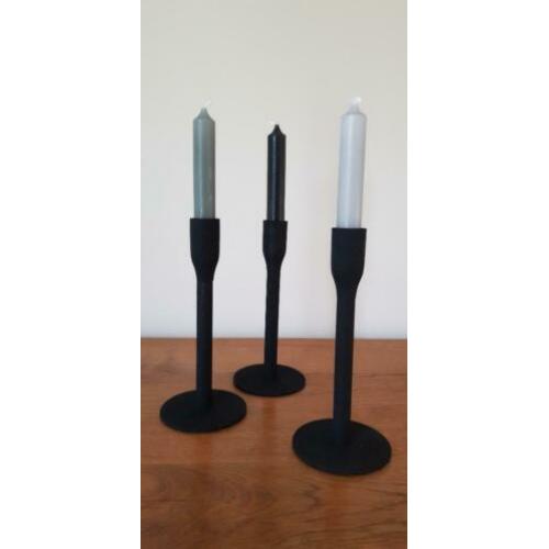 Metalen dinerkaarshouder 9 x 9 x 20 cm zwart