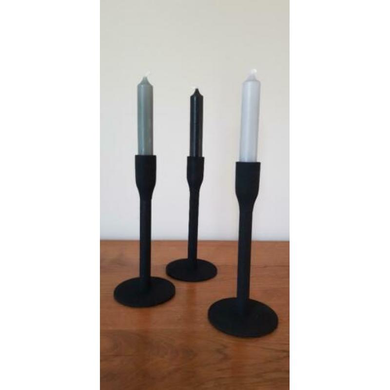 Metalen dinerkaarshouder 9 x 9 x 20 cm zwart