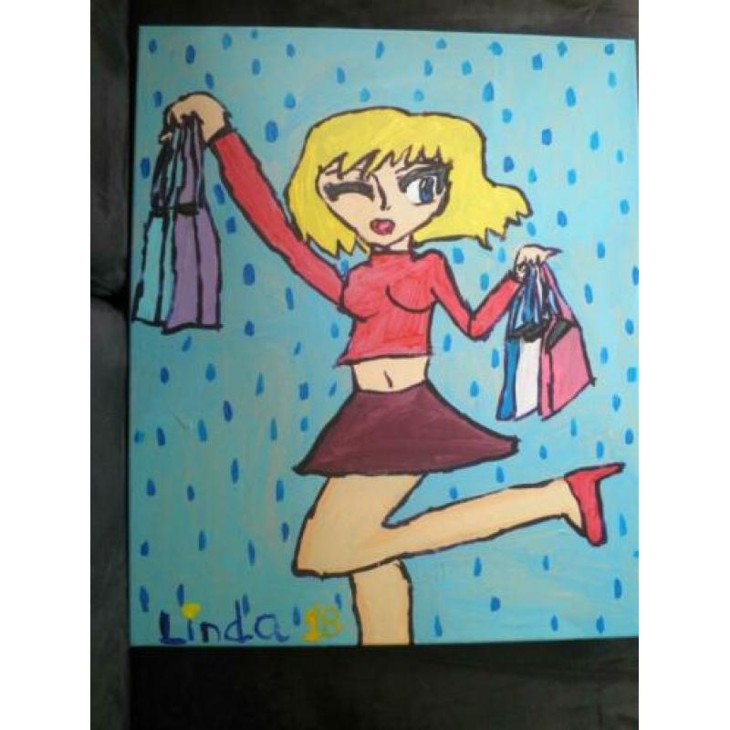 schilderij op doek shopping 18
