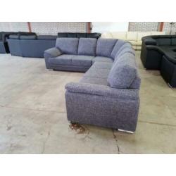 &620 taupe grijs stof hoekbank
