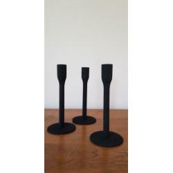 Metalen dinerkaarshouder 9 x 9 x 20 cm zwart