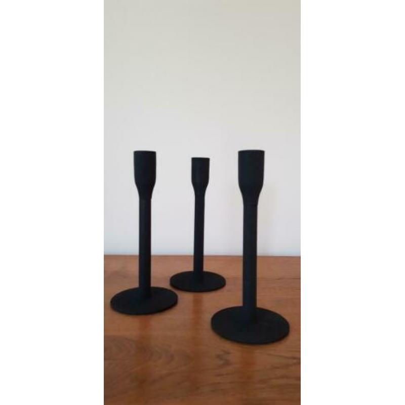 Metalen dinerkaarshouder 9 x 9 x 20 cm zwart