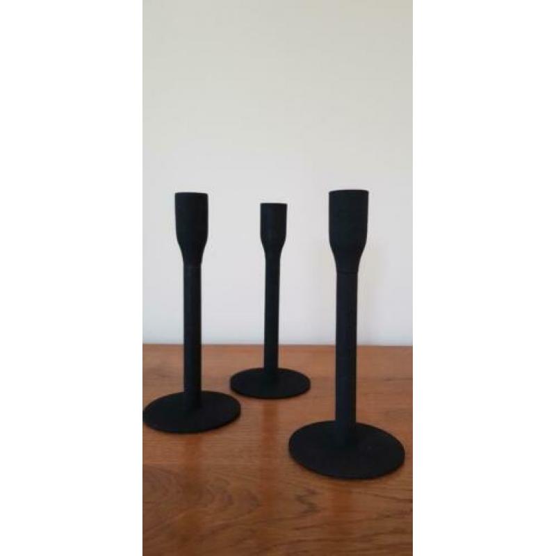 Metalen dinerkaarshouder 9 x 9 x 20 cm zwart