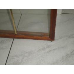 merbau raamwerk met glas in koper