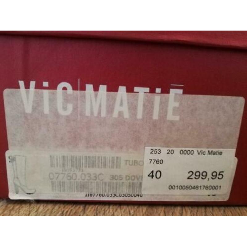 Mooie leren laarzen - VIC MATIE - taupekleur mt. 40