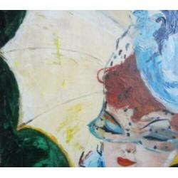 ==ca 1950/60==RETRO===dame met parasol===