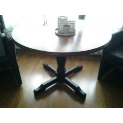Mooie!! landelijke eet tafel (bruin/zwart) zie foto's!!