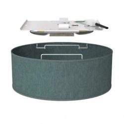 Stoffen Plafondlamp rond Grijs lamp led verlichting label AA