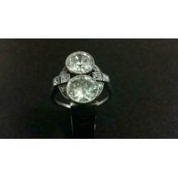 315297 Platina Art Deco Diamanten Ring Zeer Grote Stenen