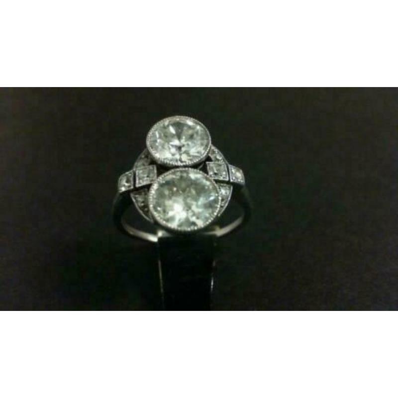 315297 Platina Art Deco Diamanten Ring Zeer Grote Stenen