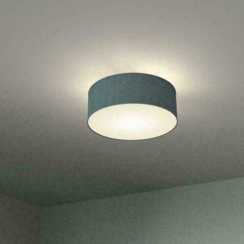 Stoffen Plafondlamp rond Grijs lamp led verlichting label AA