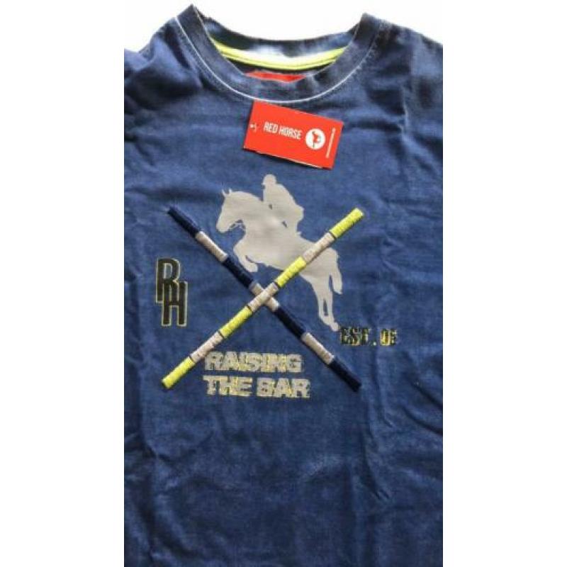 Leuk paardrij tshirt kleding jongens Red Horse als nieuw