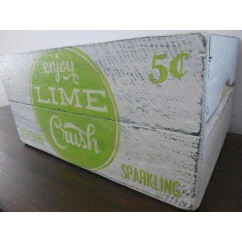 Brocante vintage frisdrank kist/krat/Lime Crush/Amerikaans