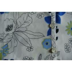 sommermann blouse 46 wit met blauwe bloemetjes zga nieuw