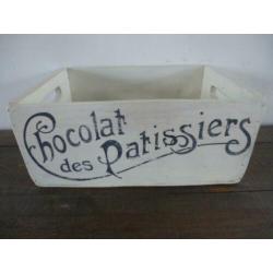 Uniek houten kistje 'Chocolat des Patissiers'/bakker/etalage