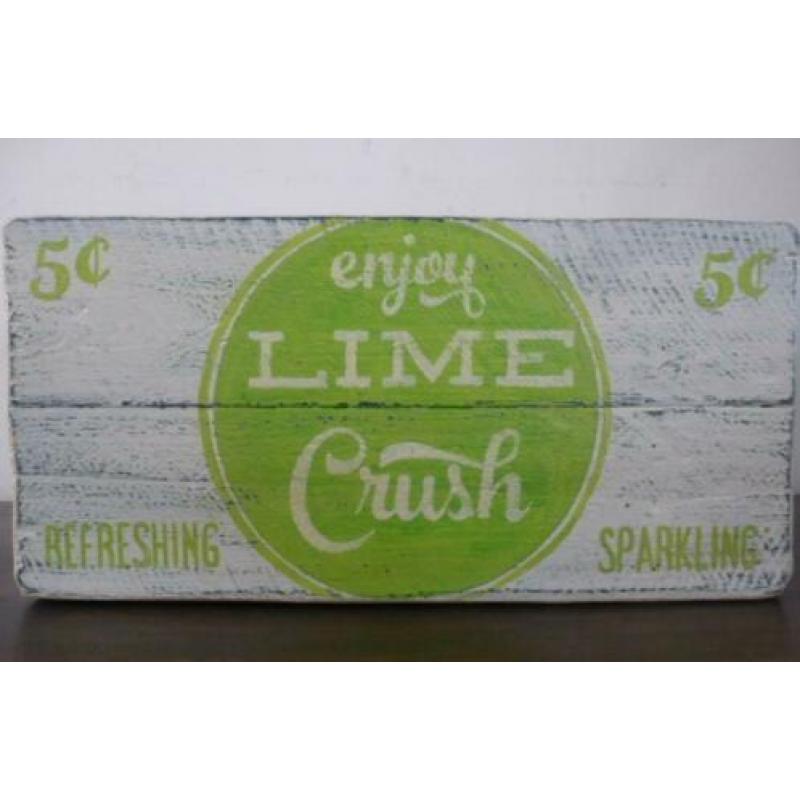 Brocante vintage frisdrank kist/krat/Lime Crush/Amerikaans