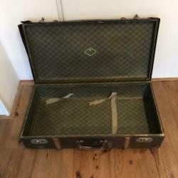 Vintage koffer met houten beslag