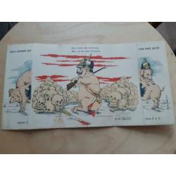Anti Duitse propaganda uitklapkaart wo1 ww1