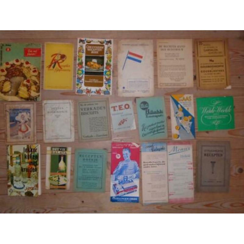 Kookboekjes en folders jaren '40 t/m '70.