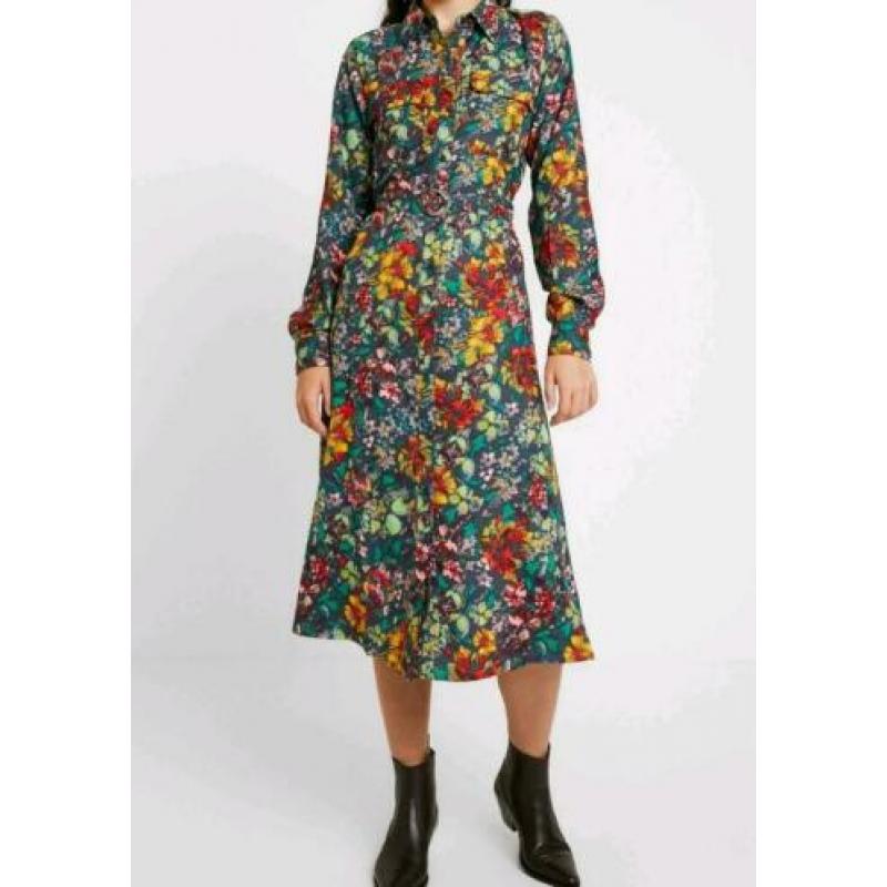 Only lange doorknoopjurk jurk met bloemen mt M 38 nieuw