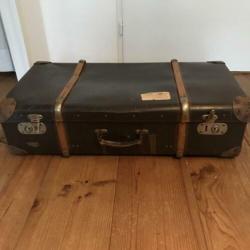 Vintage koffer met houten beslag