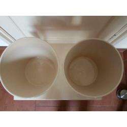 2 bloempotten creme