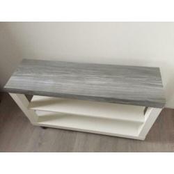 Ikea tv meubel wit/grijs op wieltjes