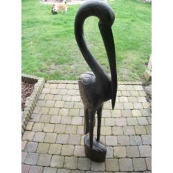 grote houten vogel handwerk pelikaan