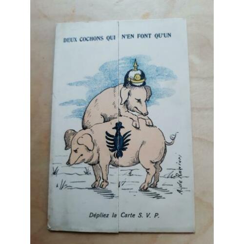 Anti Duitse propaganda uitklapkaart wo1 ww1