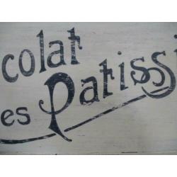Uniek houten kistje 'Chocolat des Patissiers'/bakker/etalage