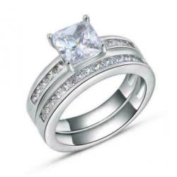 Dubbele ring met zirconia - goede kwaliteit - maat 7 / 8 / 9