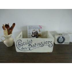 Uniek houten kistje 'Chocolat des Patissiers'/bakker/etalage