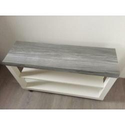 Ikea tv meubel wit/grijs op wieltjes