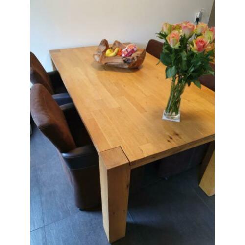 Eethoek met 4 stoelen 100x180 cm - tafel en dressoir