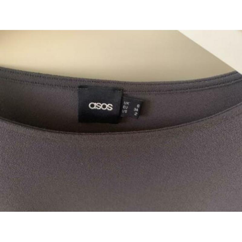 Asos - Grijze jurk met lange mouwen maat 34