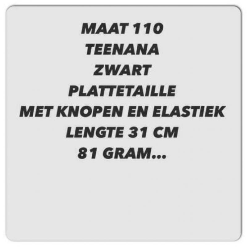 Maat 110 - teenana - zwarte rok met riemtje