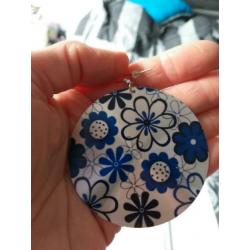 3+1 GRATIS! #1 Grote ronde oorbellen zilverkleur met blauw