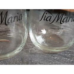 2 Tia Maria Disaronno likeurglazen likeur glas puntgaaf