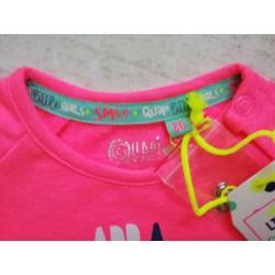 Vrolijk Quapi jurkje jurk neon roze confetti mt 86 NIEUW