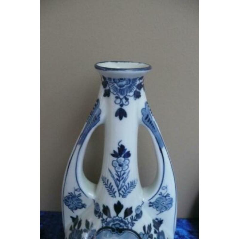 Delfts Blauwe oorvazen decor bootjes en molen (Reyshof)