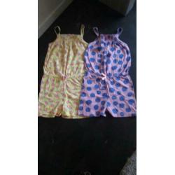 Setje meisjes zomerkleding mt. 122. 6 delig.