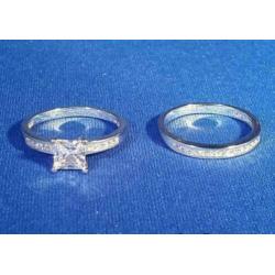 Dubbele ring met zirconia - goede kwaliteit - maat 7 / 8 / 9