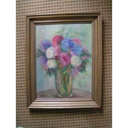 schilderij A.Vles Anemonen in glazen pot nr MM 1231