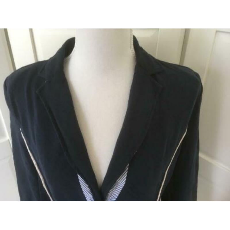 Anna van Toor marine blauw jersey colbert jasje, maat 42 L