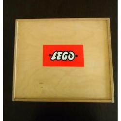 Lego oude houten assortimentskist met inhoud